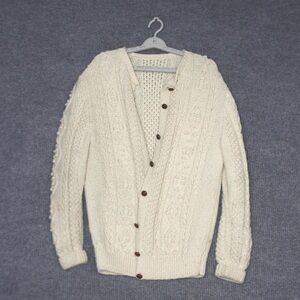 Women's Cream Cable Knit Cardigan